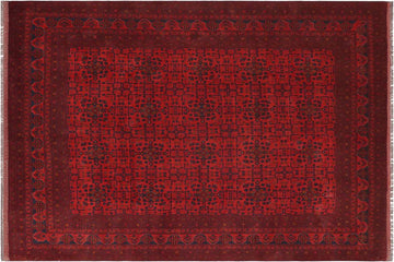 handmade Tribal Biljik Khal Mohammadi Red Black Hand Knotted RECTANGLE 100% WOOL area rug